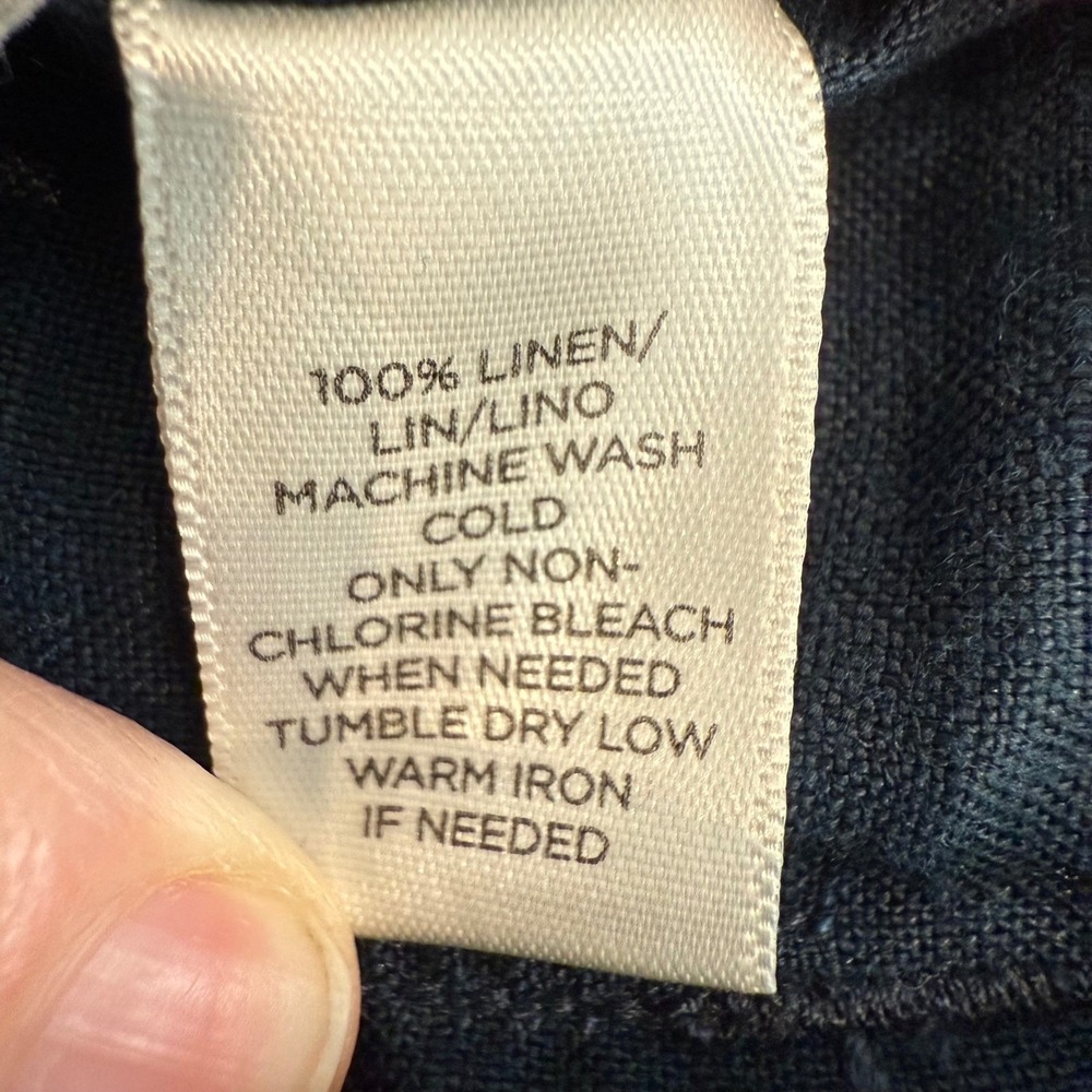 Lou & Grey Navy 100% Linen Drawstring Beachy Lounge Jogger Pants Women Small EUC - Picture 6 of 12